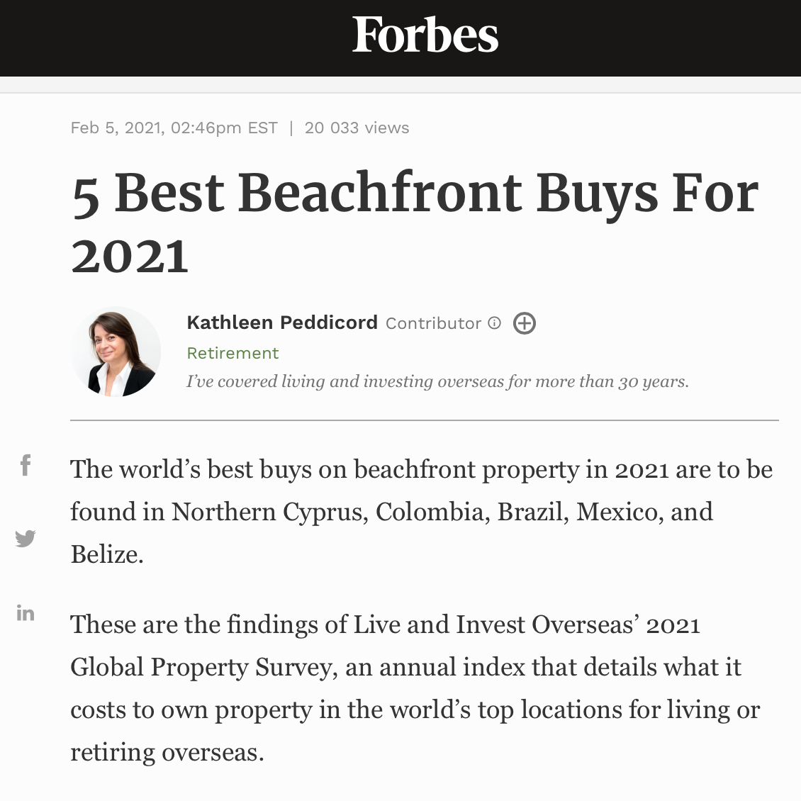 Forbes utnämner de bästa platserna för strandnära fastigheter i världen